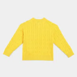 Tommy Hilfiger Yellow Cotton Regular Fit Textured Sweater image 2