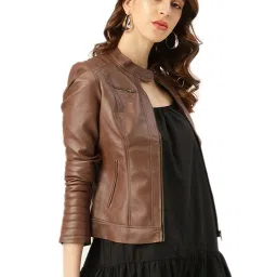 Leather Retail Brown Regular Fit Jacket image 1