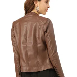 Leather Retail Brown Regular Fit Jacket image 2