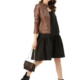 Leather Retail Brown Regular Fit Jacket image 4