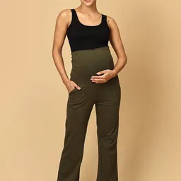 The Mom Store Women Pack Of 2 Cotton Comfy Maternity Trackpants image 3