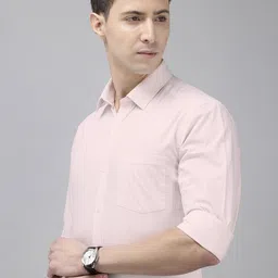 Arrow Manhattan Slim Fit Vertical Stripes Pure Cotton Formal Shirt-image-3