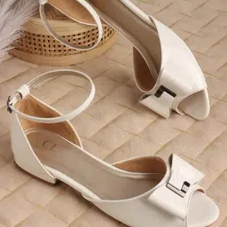 Carlton London Women's White Ankle Strap Sandals-picture-19