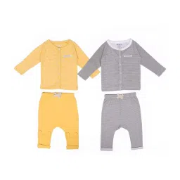 MiArcus Kids Multicolor Cotton Striped Cardigan Set - Pack of 2 image 1