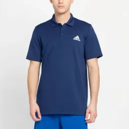 Adidas Navy Regular Fit Logo Printed Sports Polo-picture-12