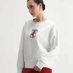 RAREISM Off White Relaxed Fit Graphic Sweatshirt image 3