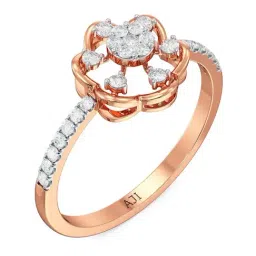 Joyalukkas 18k Rose Gold & Diamond Floral Ring for Women-picture-26