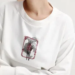 RAREISM Off White Relaxed Fit Graphic Sweatshirt image 5