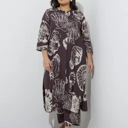 Diza by Westside Dark Brown Sea-Shell Design Ethnic Pants-picture-14