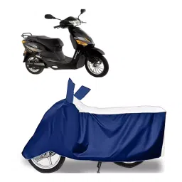 Auto Pearl Two Wheeler Cover for Hero Electric Electric Optima Plus - White, Blue-picture-23