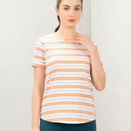 Amante Multi Color Relaxed Fit Striped T-Shirt-picture-18