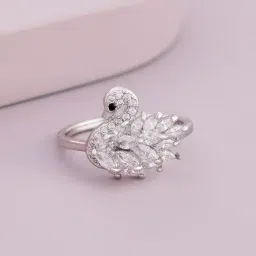 Kushal's Fashion Jewellery White Rodium Trendy Zircon Finger Ring for Women-picture-17