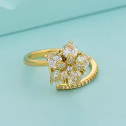 Kushal's Fashion Jewellery White Gold Trendy Zircon Finger Ring for Women-image-33