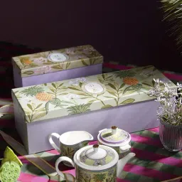 Pure Home and Living Green Bone China Pineapple Printed Tea Sets - Set of 3-picture-35