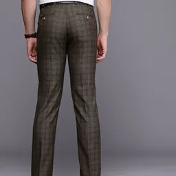 Raymond Men Checked Slim Fit Formal Trousers image 3