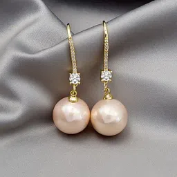 Peora Stylish Gold-Plated American Diamond & Beads Drop Earring-picture-11
