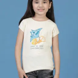 Tales & Stories Kids Cream & Blue Printed T-Shirt-picture-10