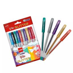 Cello Geltech Fun Glitter Gel Pen Cap Closure Type Assorted Ink, 8907234506013 (Pack of 10)-picture-21