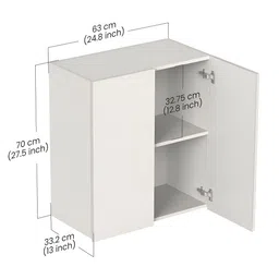 bluewud White Opryt Multipurpose Storage Kitchen Cabinet image 2