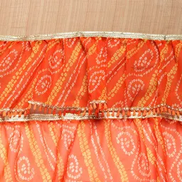 Mitera Beige & Green Poly Chiffon Embroidered Saree image 3