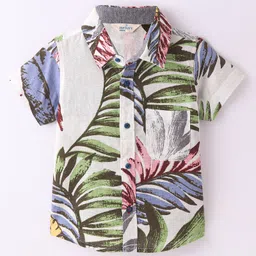 INFINITY Half Sleeves Leaves Printed Shirt - Multi Color-picture-15