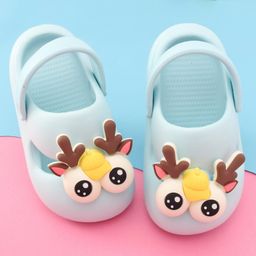 Oh! Pair Clogs with Back Strap Closure & Reindeer Applique - Blue-picture-44