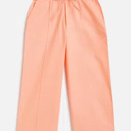 Campana 100% Cotton Solid Trousers - Soft Peach-image-92