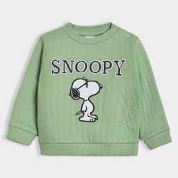 Mi Arcus Peanuts Featuring Full Sleeves Snoopy Patch Work Embroidered Sweatshirt - Green-picture-39