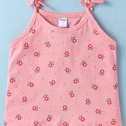 Tango Single Jersey Knit Sleeveless Slip With Floral Print - Coral-image-95