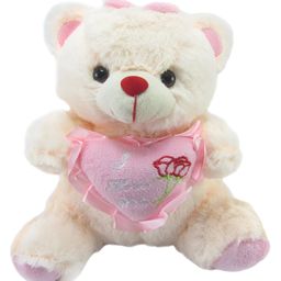 Tickles Sweet Teddy with Heart Stuffed Soft Plush Animal Toy for Kids Boys & Girls Birthday Gift (Size: 20 cm Color: Peach)-picture-42