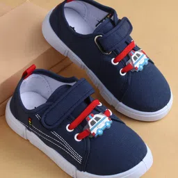 Cute Walk by Babyhug Casual Shoes with Velcro Closure & Vehicle Applique - Blue-picture-16