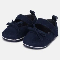 MINI KLUB Bow Applique Detailed Velcro Closure Mary Jane Ballerinas - Dark Blue-picture-14