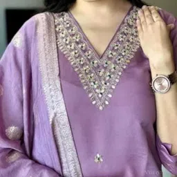 Moda Rapido Women Ethnic Motifs Embellished Cotton Kurta, Trouser & With Dupatta image 2