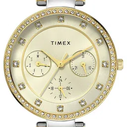 Timex Women Brass Embellished Dial Analogue Multi Function Watch TWEL18711 image 4