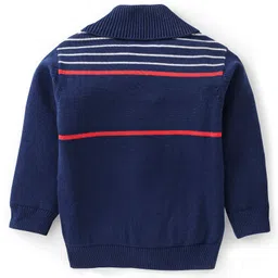 Babyoye 100% Cotton Full Sleeves Winter Wear Suits Striped - Navy Blue image 3