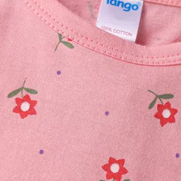 Tango Single Jersey Knit Sleeveless Slip With Floral Print - Coral image 3
