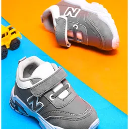 KATS Alphabet Detailed Velcro Closure Sneakers - Grey image 4