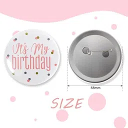 Zyozi It's My Birthday Button Badge Pins | Birthday Party Decorations Badge Blue White - 2 Pcs image 3