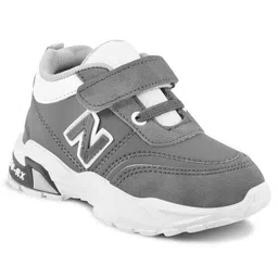 KATS Alphabet Detailed Velcro Closure Sneakers - Grey image 5