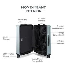 MOVE-MEANT Textured Hard-Sided Cabin Trolley Bag image 3