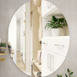 ARYAANSH Grey Oval Shape No Drill Lightweight Glass Mirror-picture-49