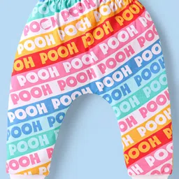 Babyhug Disney Interlock Knit Full Length Diaper Leggings With Winnie The Pooh Graphics Pack Of 3 - Light Blue & Blue image 5