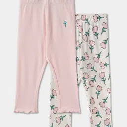 R&B Kids Multi Floral Slim Fit Leggings (Pack of 2)-picture-22