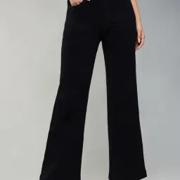 DOLCE CRUDO Black Denim Relaxed Fit High Rise Jeans-picture-27