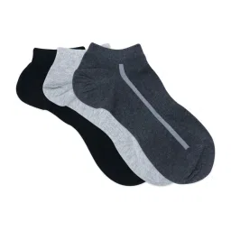 BALENZIA Cotton Self Pattern Ankle Length Socks (Pack Of 3) image 2