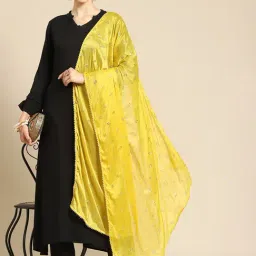 Saadgi Yellow Embellished Dupatta-image-75