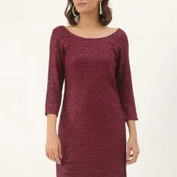 BRINNS Purple Embellished A Line Dress-image-40