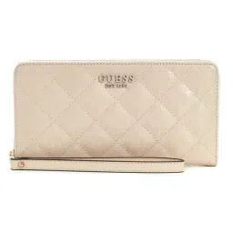 Guess Sand Quilted Laurel Cheque Organizer Zip Around Wallet-image-66