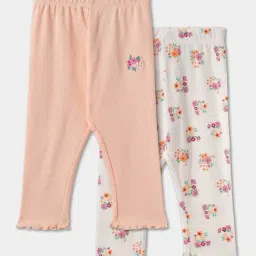 R&B Kids Multi Floral Slim Fit Leggings (Pack of 2)-picture-25
