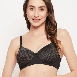 Clovia Black Striped Push-Up Bra-image-10
